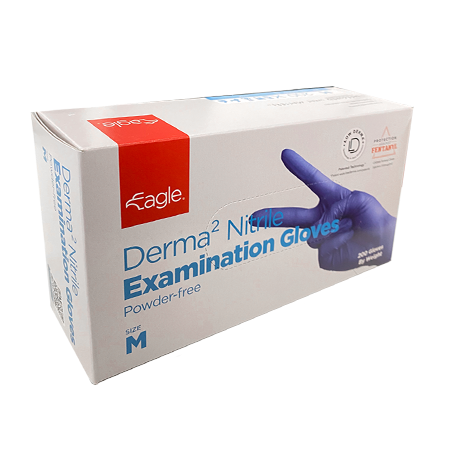 Derma² 3mil Nitrile Exam Gloves - Blue image