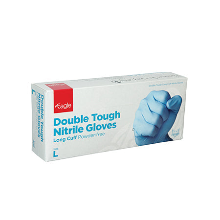 Double Tough 8mil Nitrile Gloves - Blue image