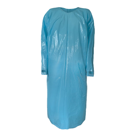 Blue Long Sleeve Disposable Smocks with Thumb loop