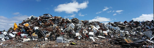 Garbage pile and disposable gloves sustainable options