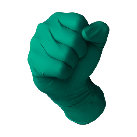 Double Tough Industrial strength thick green nitrile gloves chemical resistance 8mil