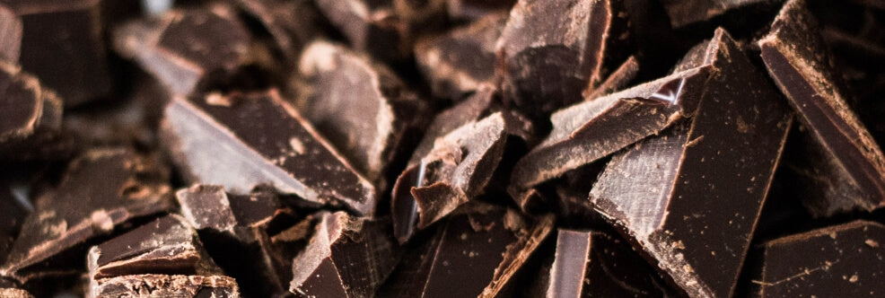 Chunks of chocolate close up picture