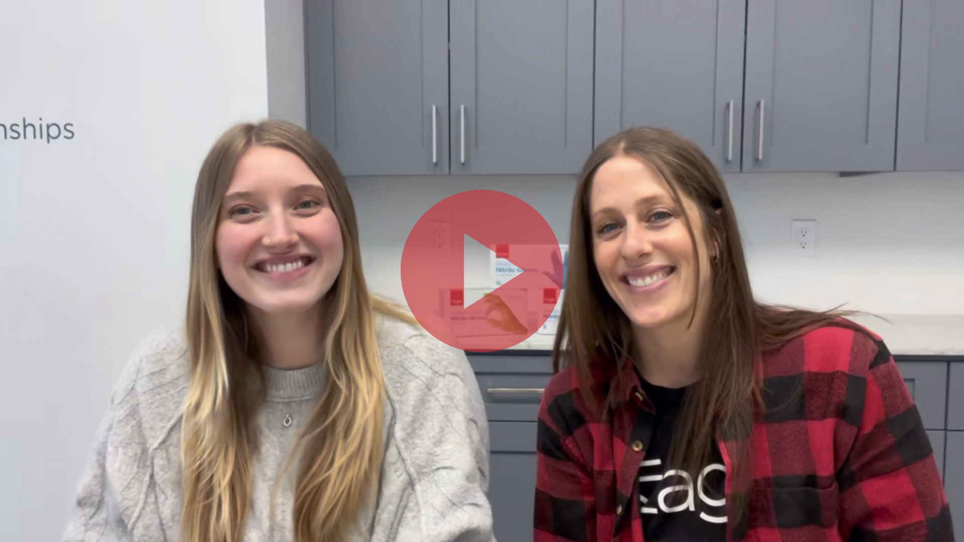 Load video: A video of two women describing the safety risks of disposable gloves and how to avoid them.