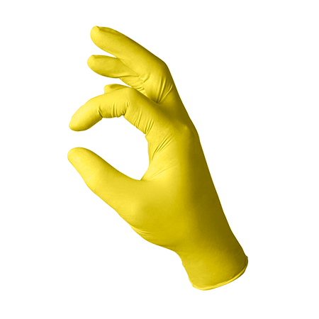 Visible yellow nitrile gloves 6mil industrial strength durable protection
