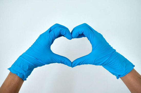 Nitrile gloves heart hands