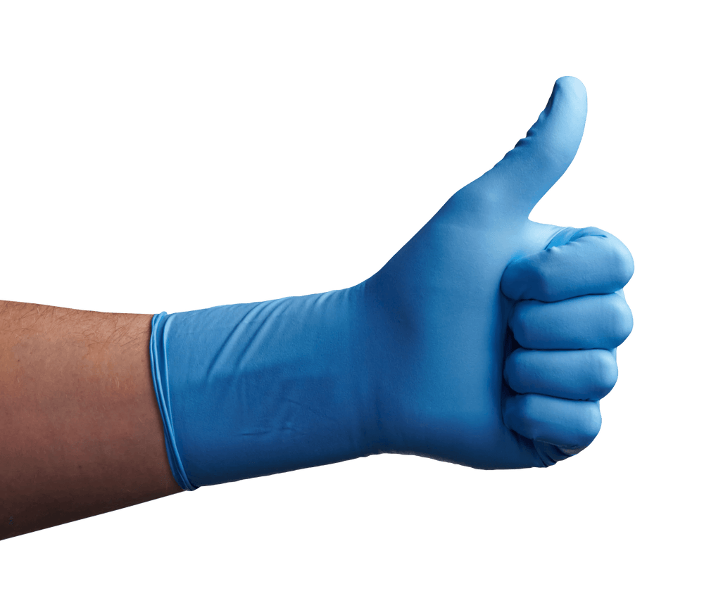 Eagle Protect nitrile glove thumbs up