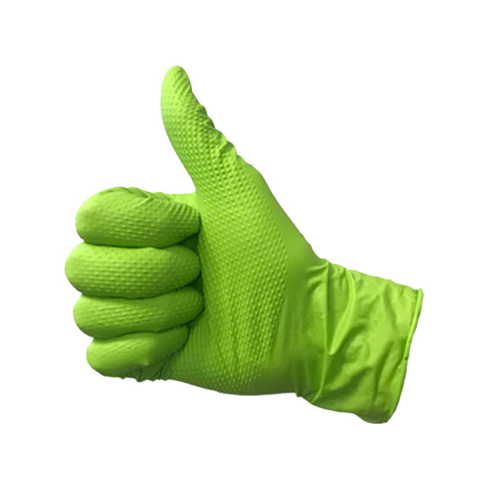 Diamond Textured Nitrile Gloves - Green image