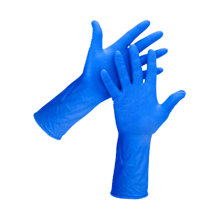 Diamond Textured Nitrile Gloves with Extended Cuff image