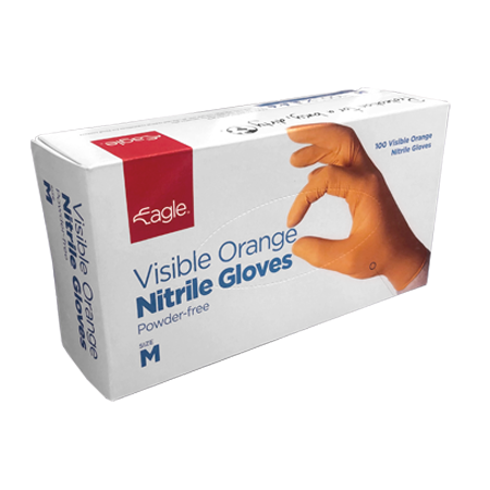 Visible Nitrile Gloves - Orange image